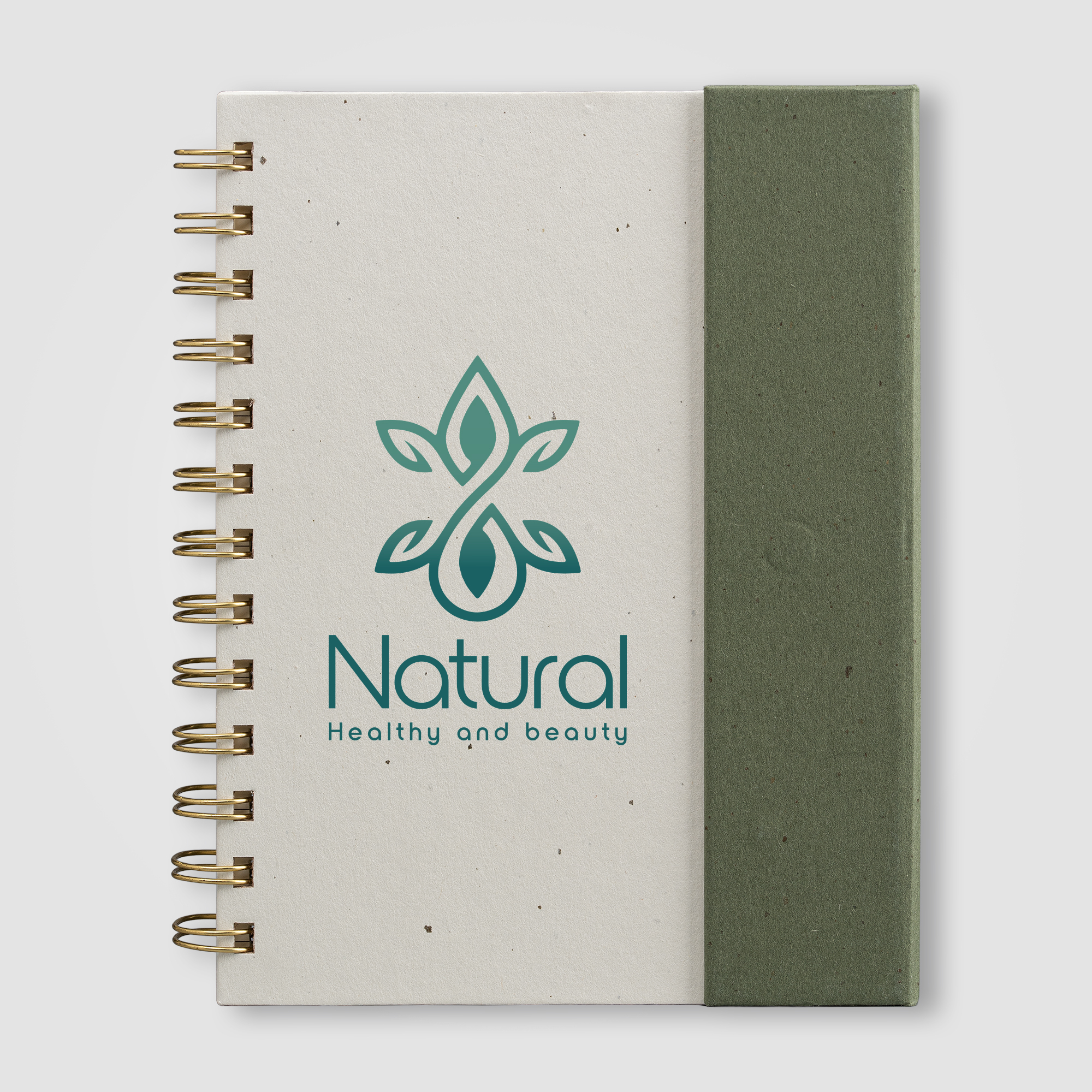 Carnet spirale B6 papier avec stylo Halden Vert 